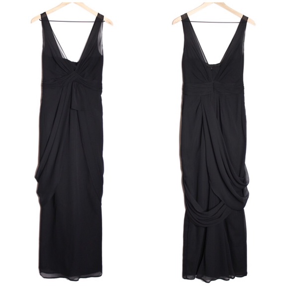 White by Vera Wang Column Chiffon Bridal Dress -C - Picture 3 of 8